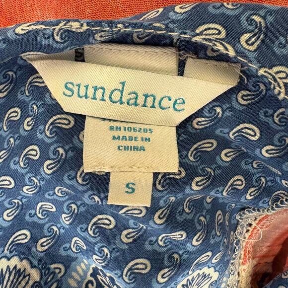 Sundance Boho Floral Lace Bell Sleeve V-Neck Patchwork Midi Shift Dress Sz S - Picture 4 of 6